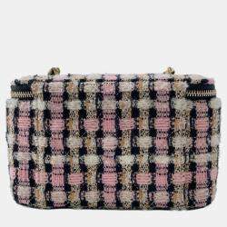 Pre Owned Chanel  Tweed Multicolour  Vanity Case Shoulder Bags