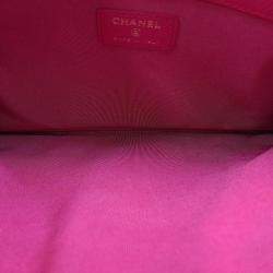 Pre Owned Chanel Pink Caviar Leather Quilted O-Case Pouch