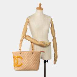 Pre Owned Chanel Orange Large Cambon Ligne Tote