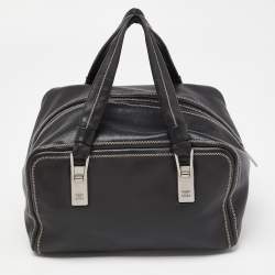 Pre Owned Chanel Black Leather CC Bowler Bag