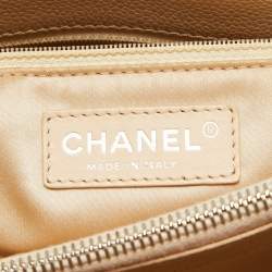 Pre Owned Chanel Beige Quilted Caviar Leather GST Shopper Tote