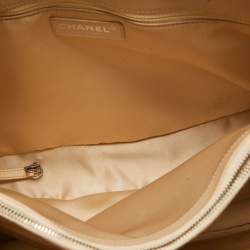 Pre Owned Chanel Beige Quilted Caviar Leather GST Shopper Tote