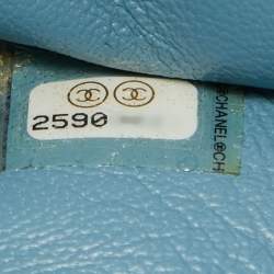 Pre Owned Chanel Light Blue Sequins Waterfall Belt Bag
