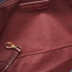Pre Owned Chanel Blue Quilted Wild Stitched Leather Chain Tote
