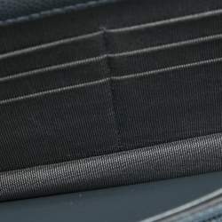 Pre Owned Chanel Ash Blue Quilted Caviar Leather Classic Wallet on Chain