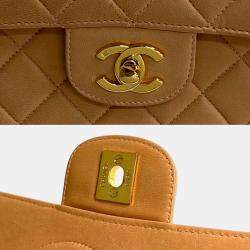 Chanel Brown Leather CC Matelasse Top Handle Bag