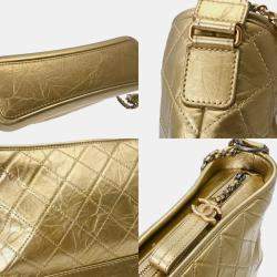 Chanel Gold Leather Small Gabrielle Shoulder Bags