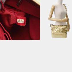 Chanel Gold Leather Small Gabrielle Shoulder Bags