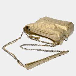 Chanel Gold Leather Small Gabrielle Shoulder Bags