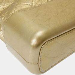 Chanel Gold Leather Small Gabrielle Shoulder Bags