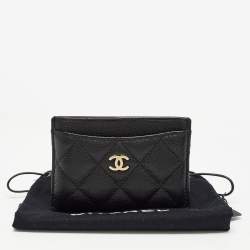 Pre Owned Chanel Black Caviar Leather Classic Card Holder