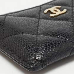 Pre Owned Chanel Black Caviar Leather Classic Card Holder