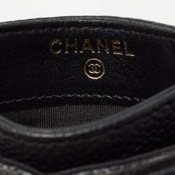Chanel Black Caviar Leather CC Filigree Card Holder