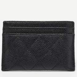 Chanel Black Caviar Leather CC Filigree Card Holder