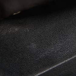 Pre Owned Chanel Black Quilted Caviar Leather Jumbo Classic Double Flap Bag