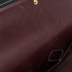 Pre Owned Chanel Black Quilted Caviar Leather Jumbo Classic Double Flap Bag