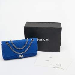 Chanel Blue Jersey Classic 227 Reissue 2.55 Flap Bag