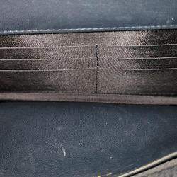 Chanel Blue/Gold Woven Leather New Boy Wallet On Chain