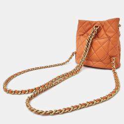 Chanel Orange Leather Small Backpack
