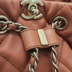 Chanel Orange Leather Small Backpack