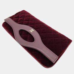 Pre Owned Chanel Velvet Folding Clutch Bag
