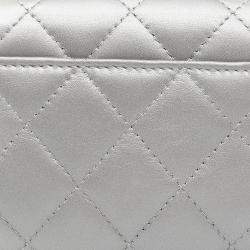 Pre Owned Chanel Grey Lambskin Leather Top Handle Mini Crossbody Bag