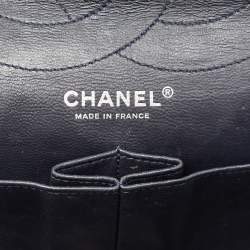 Pre Owned Chanel Blue Quilted Denim Classic 227 Reissue 2.55 Flap Bag