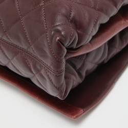Pre Owned Chanel Burgundy Quilted Leather Soft Elegance Flap Bag