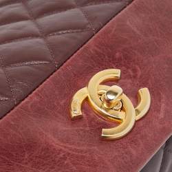 Pre Owned Chanel Burgundy Quilted Leather Soft Elegance Flap Bag