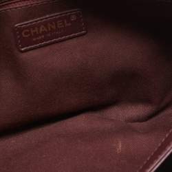 Pre Owned Chanel Burgundy Quilted Leather Soft Elegance Flap Bag