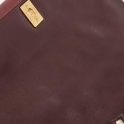 Pre Owned Chanel Burgundy Quilted Leather Soft Elegance Flap Bag
