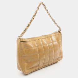 Chanel Chain shoulder bag Leather Light brown Gold hardware Logo