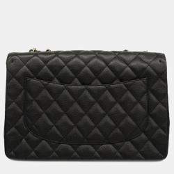 Chanel  Caviar Leather Jumbo Classic Double Flap Shoulder Bags