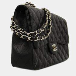 Chanel  Caviar Leather Jumbo Classic Double Flap Shoulder Bags