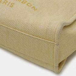 CHANEL Yellow Canvas Deauville Medium Tote MM Bag 