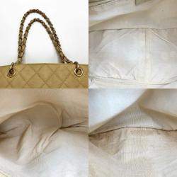 CHANEL Beige Petite Timeless Tote Quilted Caviar Shoulder Bag 