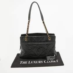 مملوكة مسبقًا Chanel Black Quilted Caviar Leather Timeless Shopper Tote