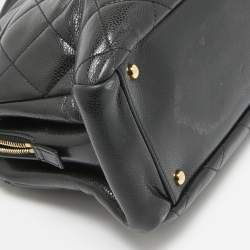 مملوكة مسبقًا Chanel Black Quilted Caviar Leather Timeless Shopper Tote
