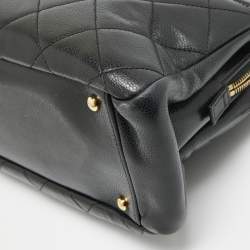 مملوكة مسبقًا Chanel Black Quilted Caviar Leather Timeless Shopper Tote