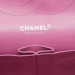 Pre Owned Chanel Lilac Quilted Lambskin Leather Jumbo Classic Double Flap Bag