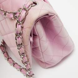 Pre Owned Chanel Lilac Quilted Lambskin Leather Jumbo Classic Double Flap Bag