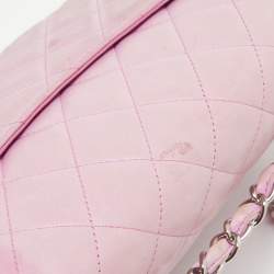 Pre Owned Chanel Lilac Quilted Lambskin Leather Jumbo Classic Double Flap Bag