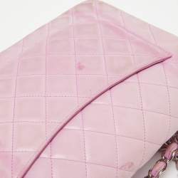 Pre Owned Chanel Lilac Quilted Lambskin Leather Jumbo Classic Double Flap Bag