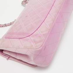 Pre Owned Chanel Lilac Quilted Lambskin Leather Jumbo Classic Double Flap Bag
