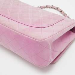 Pre Owned Chanel Lilac Quilted Lambskin Leather Jumbo Classic Double Flap Bag