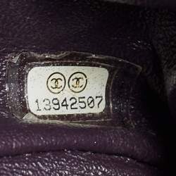 Pre Owned Chanel Dark Purple Quilted Jersey Jumbo Classic Single Flap Bag