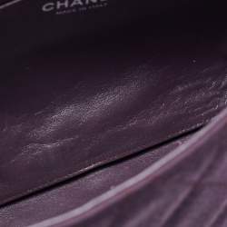 Chanel Dark Purple Quilted Jersey Jumbo Classic Single Flap Bag