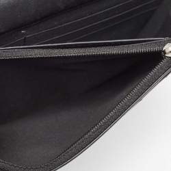 Chanel Metallic Black Quilted Patent Leather Boy Wallet on Chain