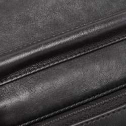 Chanel Metallic Black Quilted Patent Leather Boy Wallet on Chain