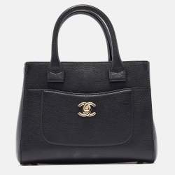 Pre Owned Chanel Black Leather Mini Neo Executive Tote